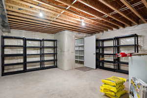 View of unfinished basement