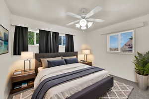 Bedroom virtually staged