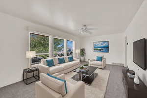 Virtually staged living room