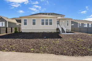 Back of house with fence