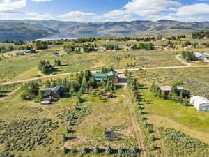 Bird's eye view featuring a rural view and a mountain view
