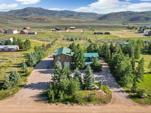 Bird's eye view with a mountain view and a rural view