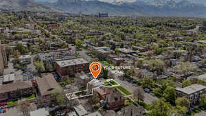 Bird's eye view featuring a mountain view
