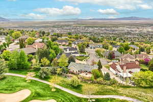 Bird's eye view with a mountain view and a residential view