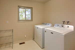 Laundry area with washing machine and dryer