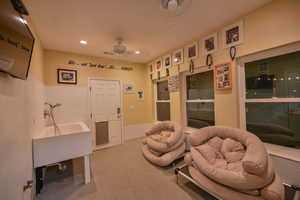 Dedicated dog room with dog wash