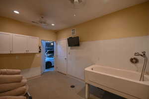 Dedicated dog room with dog wash