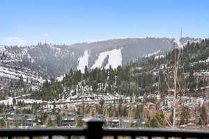 View of mountain feature featuring a forest view
