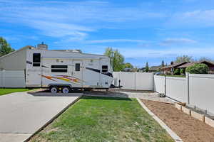 Exterior space featuring fence private yard and a residential view