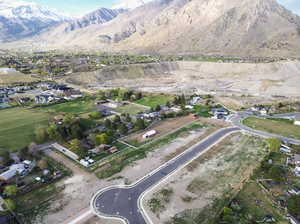 Drone / aerial view with a mountain view