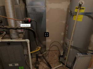 Utility room with heating unit and water heater