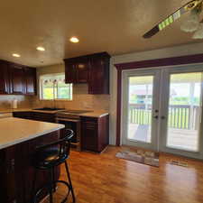 Kitchen with large island and lots of cabinets for storage