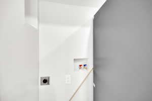 Laundry area with washer hookup, laundry area, and electric dryer hookup