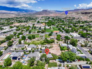 Aerial view with a residential view and a mountain view