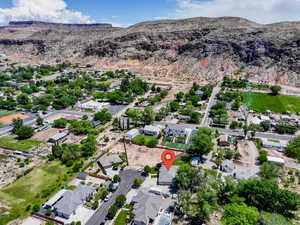 Bird's eye view with a mountain view and a residential view
