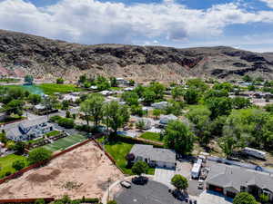 Aerial view with a residential view and a mountain view