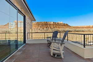 View of wooden deck