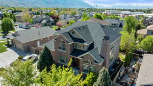 Aerial view with a residential view and a mountain view