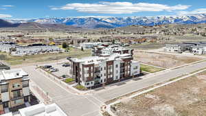 Aerial view with a mountain view