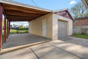 Covered Patio and oversized garage