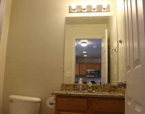 Bathroom with toilet and vanity