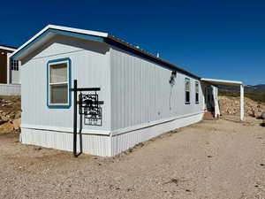 View of home's exterior featuring entry steps
