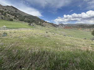 View of mountain background with rural landscape