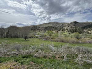 Mountain view with rural landscape