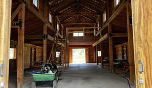 View of horse barn