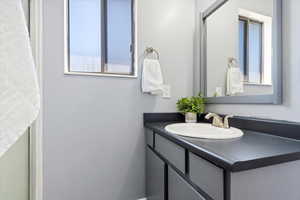 Bathroom featuring vanity