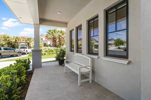 View of patio with a porch