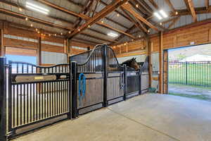 View of horse barn