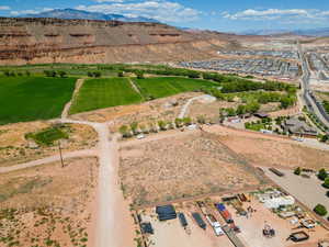 Drone / aerial view featuring a mountain view and a rural view