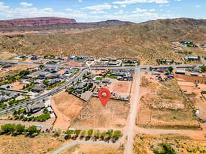 Aerial view featuring a mountain view