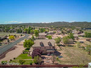 Bird's eye view with a mountain view and a residential view
