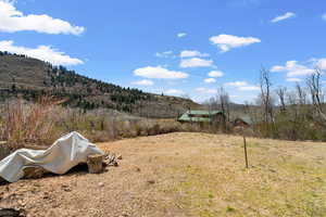 View of yard featuring a mountain view