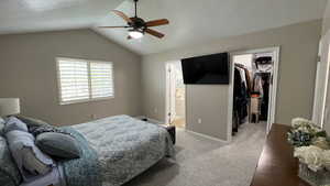 #1 Primary Bedroom. Walk-In Closet. Suite. Vaulted Ceilings. Ceiling Fan. Natural Lighting. Plantation Shutters.