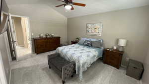 #1 Primary Bedroom. Vaulted Ceilings. Ceiling Fan.