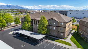 Drone / aerial view featuring a mountain view