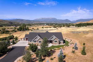 Bird's eye view featuring a rural view and a mountain view