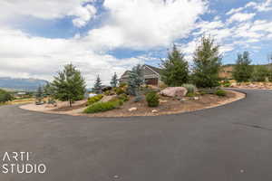 View of front of house featuring a mountain view