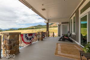 Deck with a mountain view