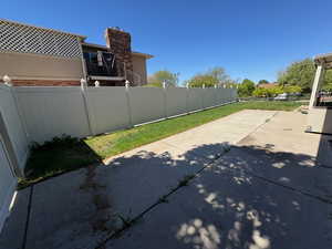 View of patio featuring fence private yard