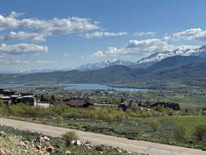 View of mountain feature with a water view