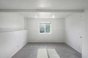Carpeted empty room with baseboards