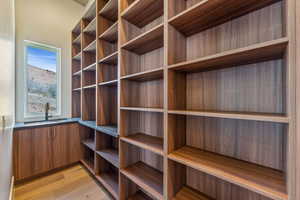 Storage room with a sink