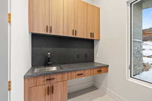 Interior space featuring a sink