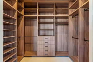 View of walk in closet