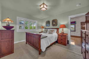 Carpeted bedroom