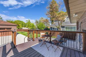 Rear deck off the kitchen.